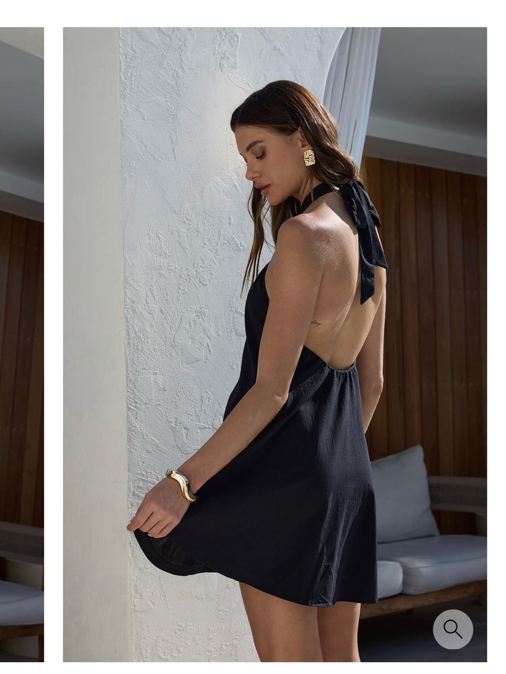 Fortunate One’s Black Halter Mini Dress - Picture 3 of 6